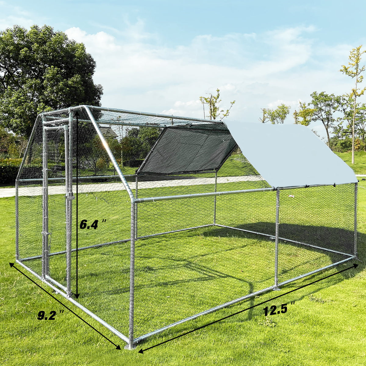 Extra Large Walk in Metal Chicken Coop 9x18ft C361
