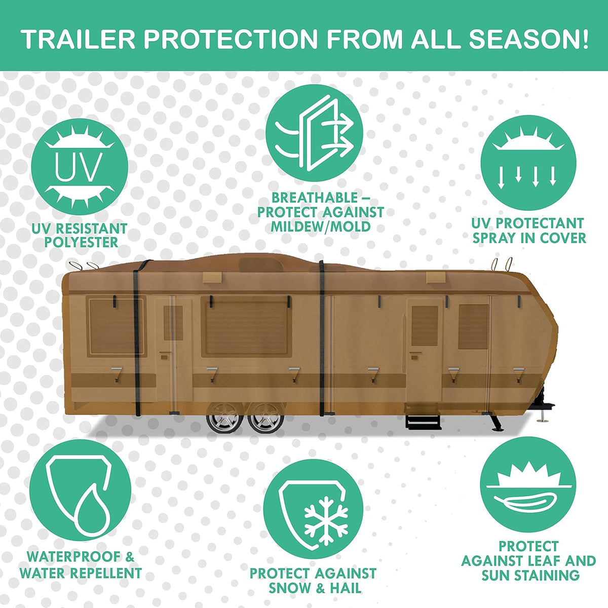RV Trailer Covers with Storage Bag C163