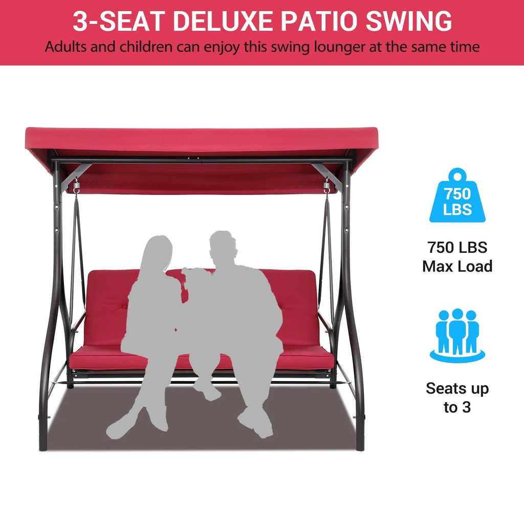 3-Seat Converting Swing Glider Hammock M80918