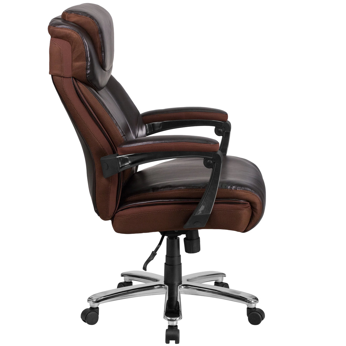 Brown LeatherSoft Ergonomic Office Chair with Headrest A672