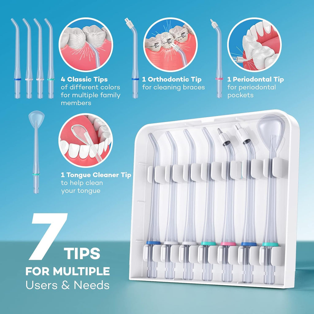 600ML Dental Oral Irrigator with 7 Jet Tips, Pack of 2 U6479