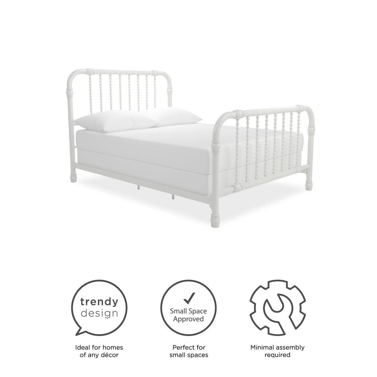 White Full Metal Bed E679830