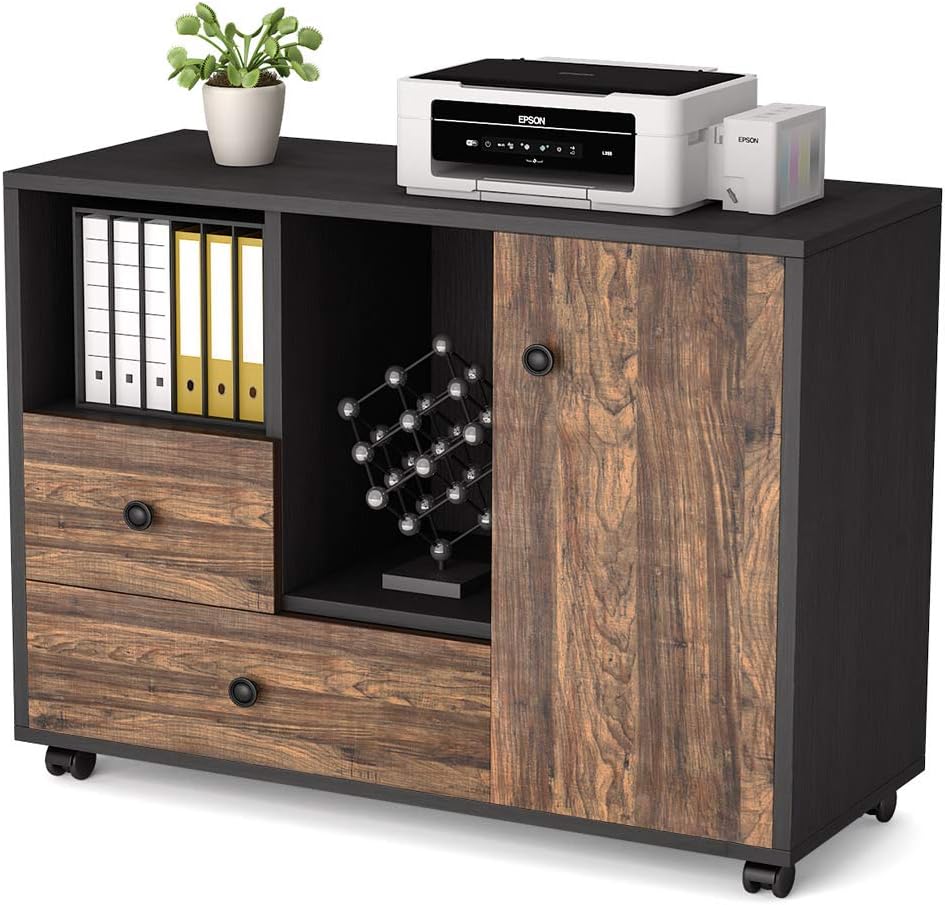 2 Drawer Mobile File Cabinet with Wheels P786950
