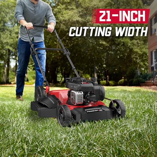 21-Inch 144cc 4-Stroke Gas Push Lawn Mower with 10-Inch Rear Wheels Q5728