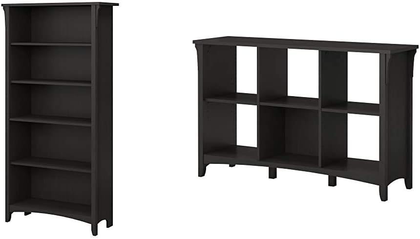 5 Shelf Bookcase in Vintage Black O838006