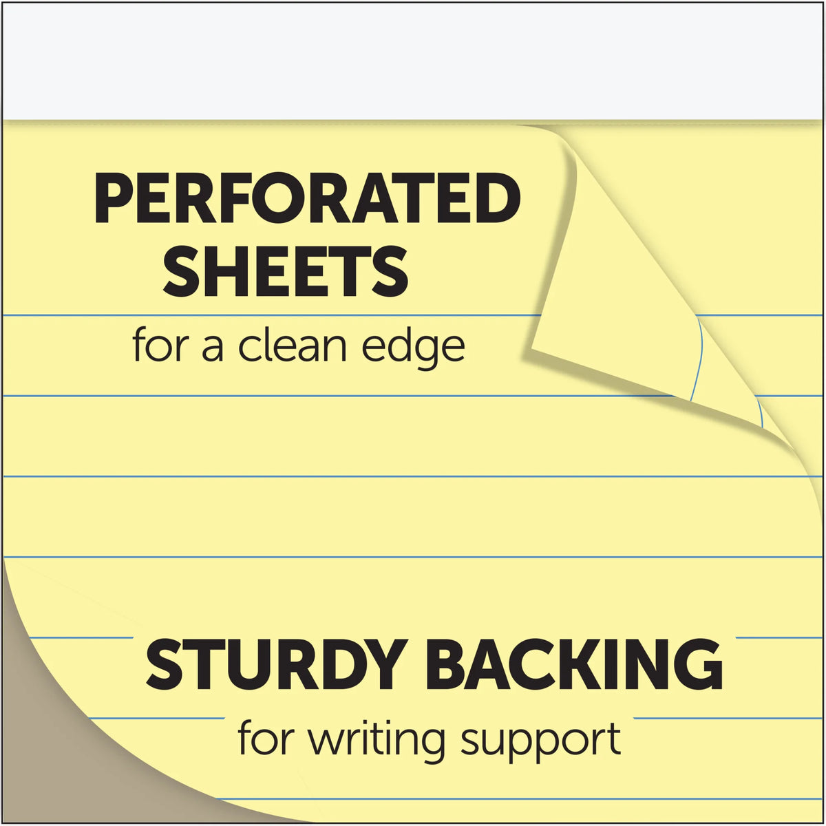 Perforated Writing Pads, 8 1/2in. x 14in., Legal Ruled, 50 Sheets, Canary, Pack Of 12 J237699