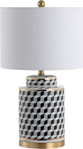 Black/White Ceramic/Metal LED Table Lamp S197226