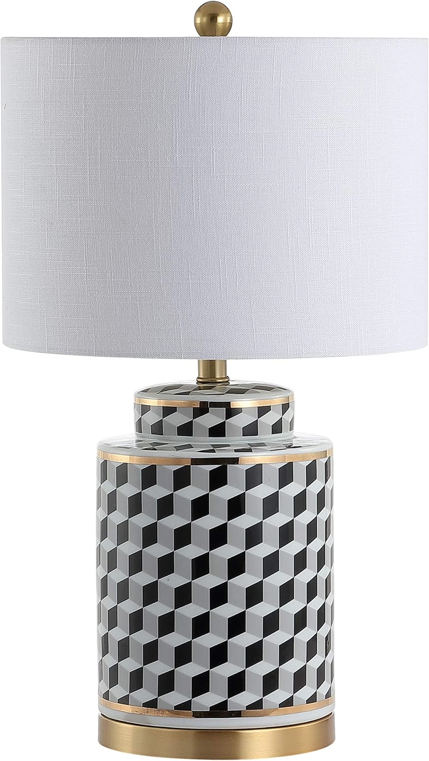 Black/White Ceramic/Metal LED Table Lamp S197226
