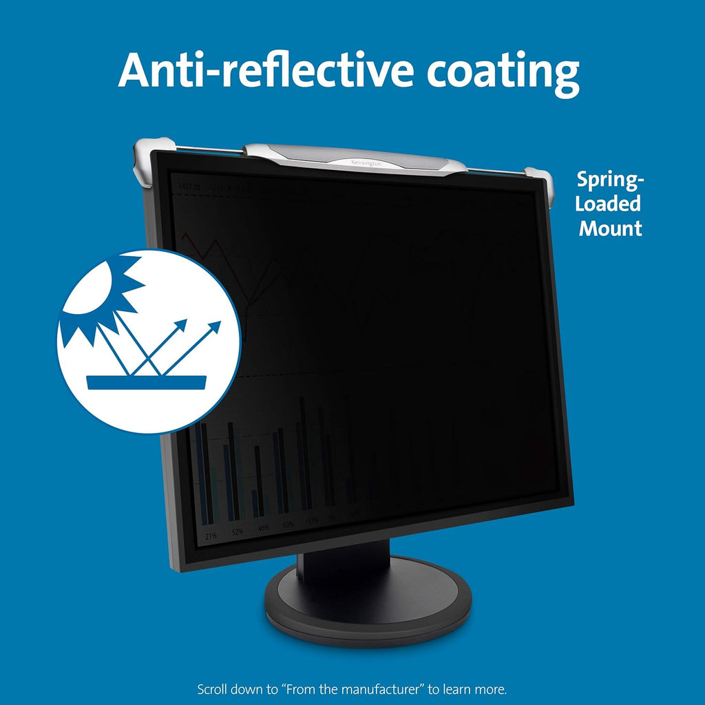 Black Privacy Screen for 20-Inch to 22-Inch Widescreen 16:10 Monitors Q181