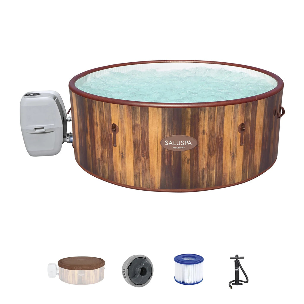 7 Person Inflatable Hot Tub with 180 AirJets, Brown J8658
