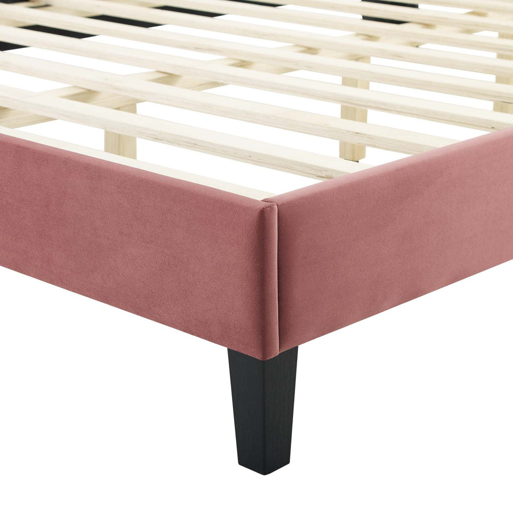 Queen Size Velvet Platform Bed Frame Q904
