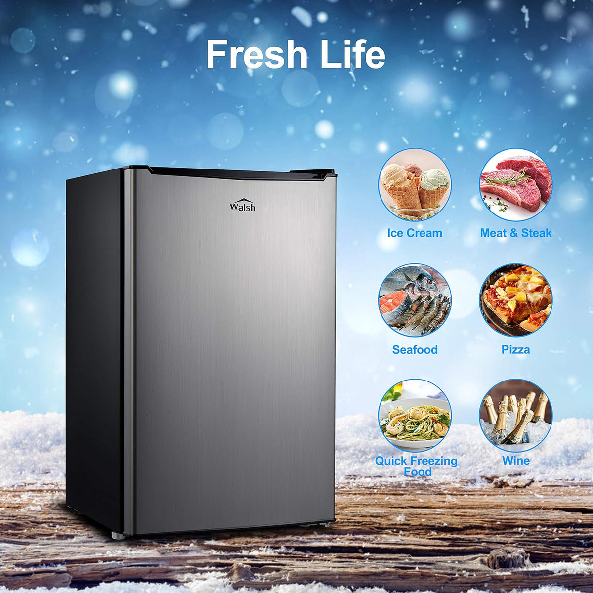 Compact Refrigerator, 3.5 Cu.Ft, Stainless Steel Look X748066