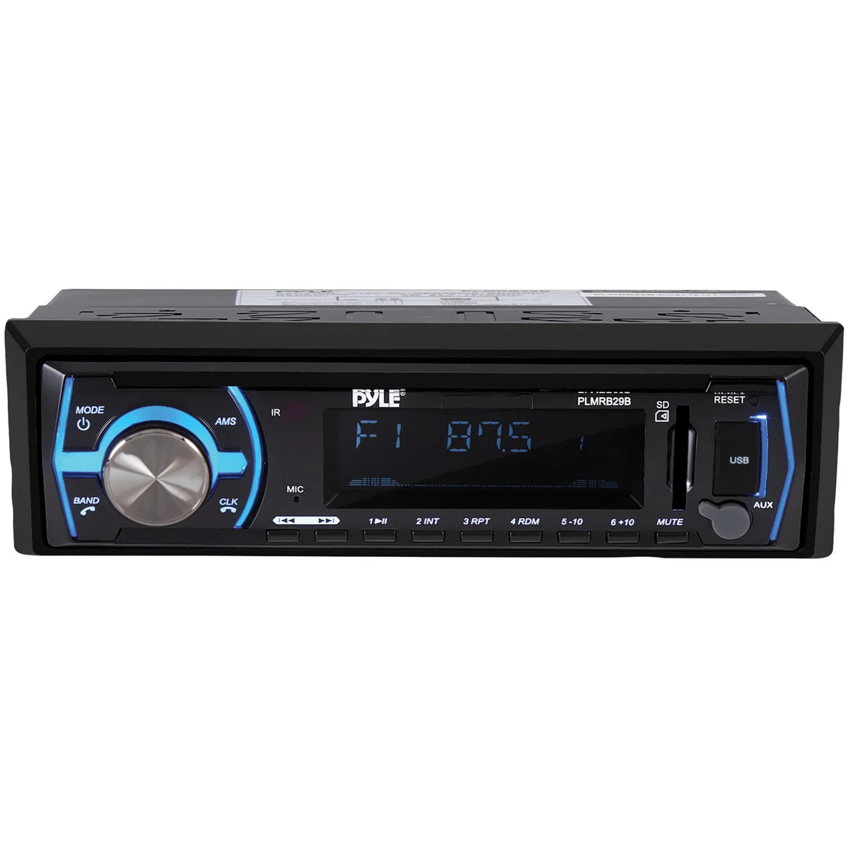 Black Single DIN Marine Bluetooth Stereo Radio Z747