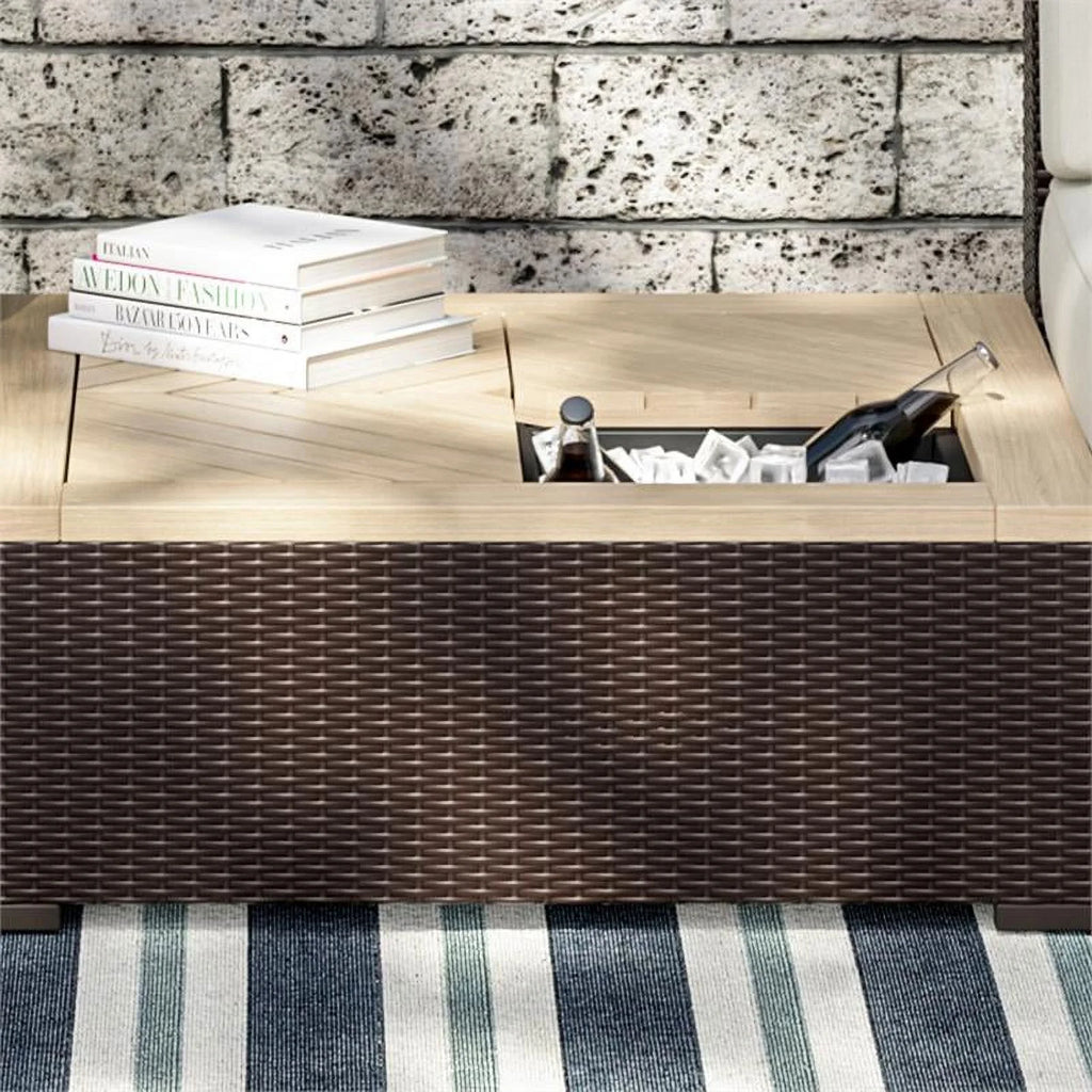 Brown Rattan Outdoor Coffee Table Q21880