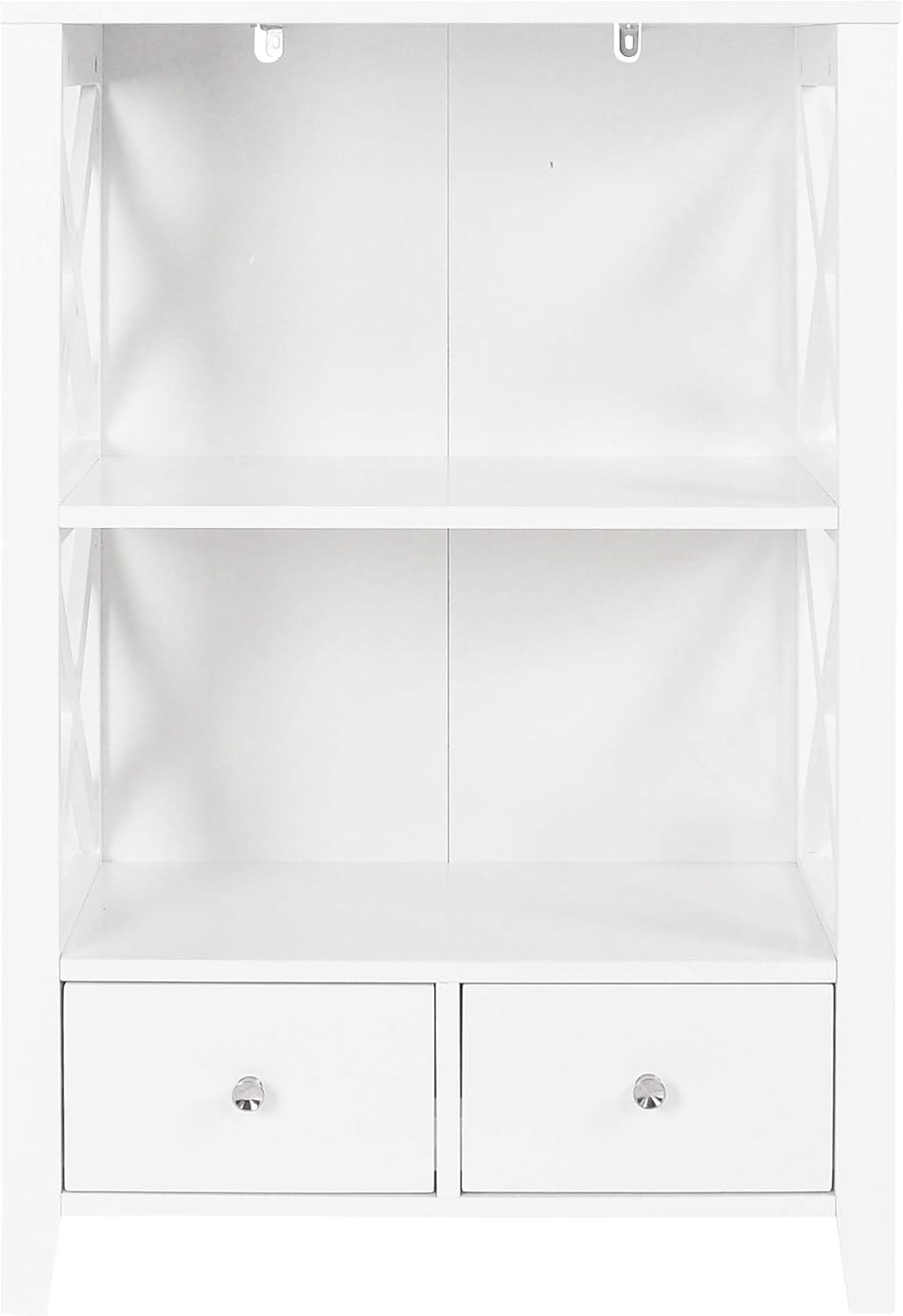 White Freestanding 3-Shelf Bathroom Storage Tower with Two Drawers E3947