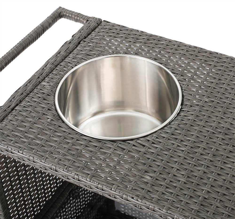 Outdoor Wicker Bar Cart A1738