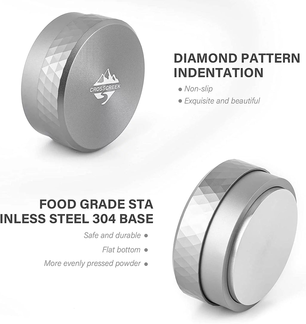 58mm Diamond Pattern Stainless Steel Coffee Tamper D1941