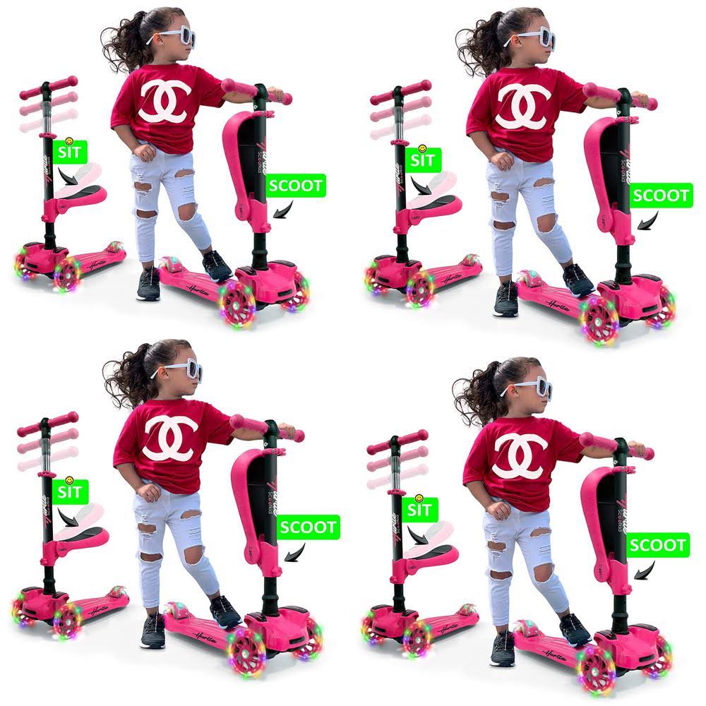 Pink 3 Wheel Scooter 4 Pack V562777