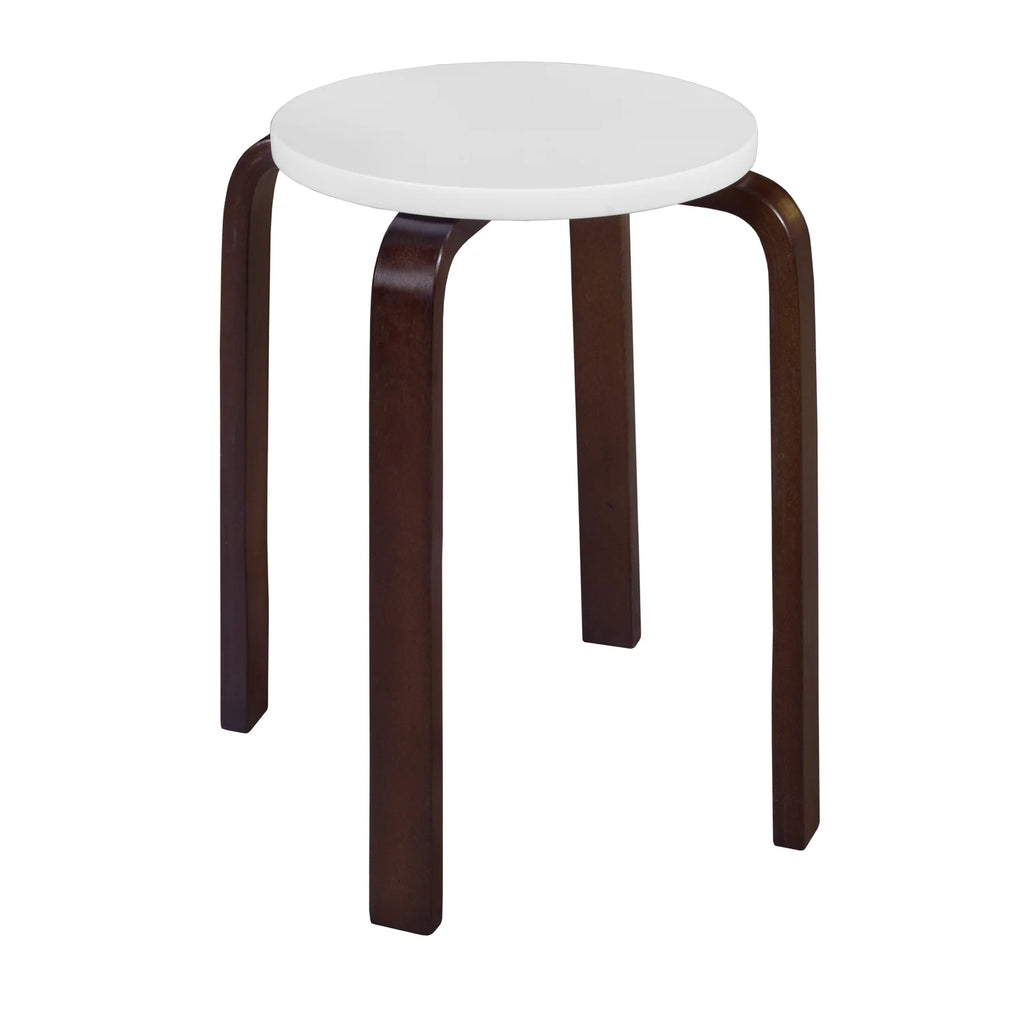 Mocha Walnut Beige Bentwood Stool W40818