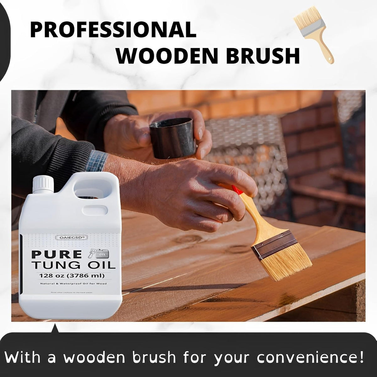 32 OZ Pure Natural Tung Oil for Wood H75305
