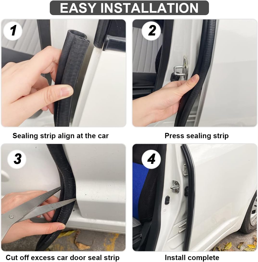 Car Door Rubber Seal Strip Weather Stripping 20ft Pack of 2 H488