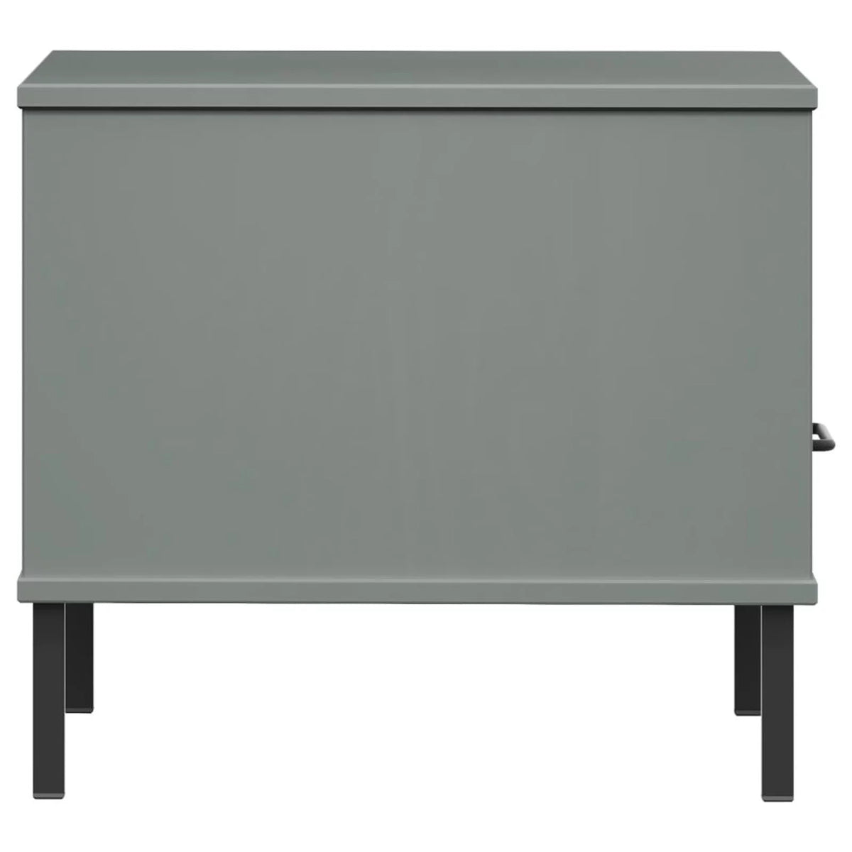 Gray Bedside Table with Metal Legs U452956