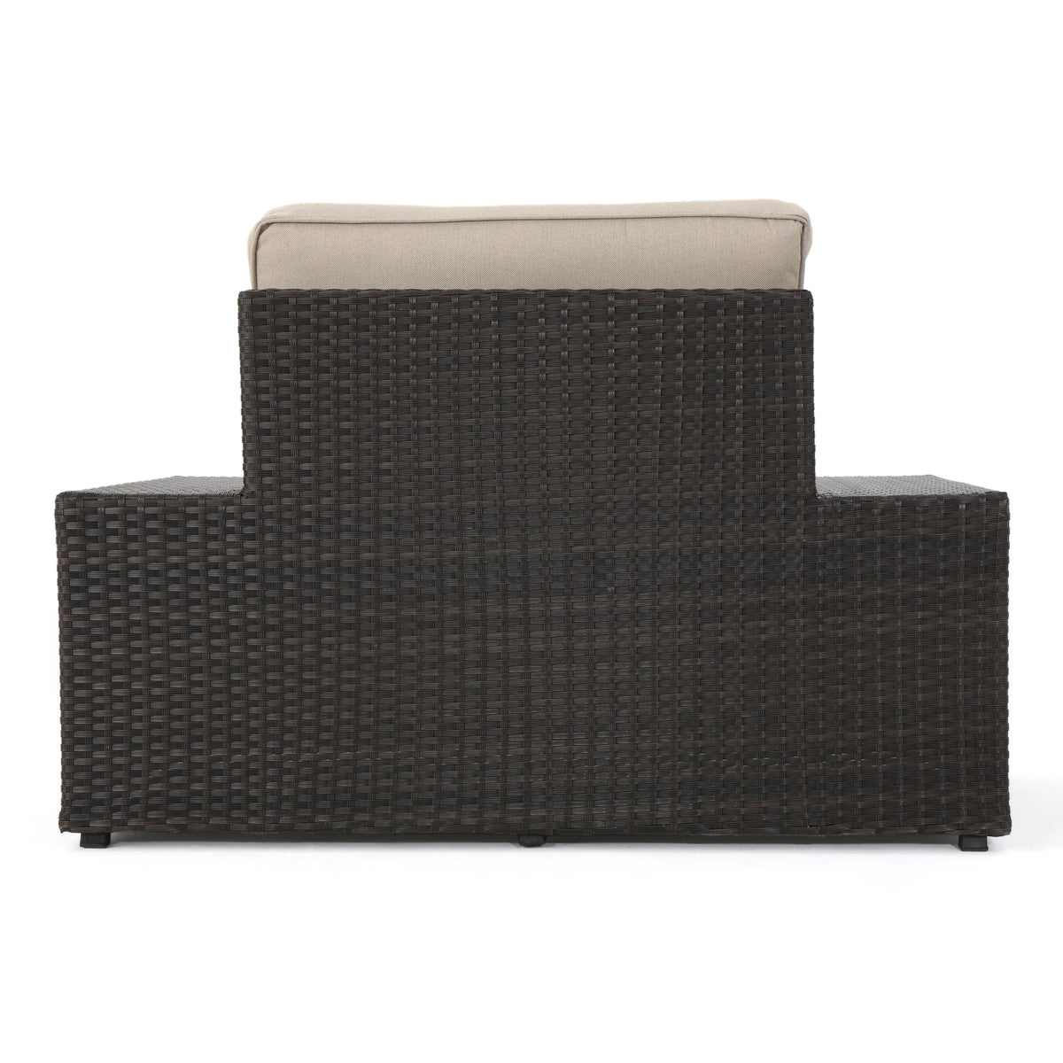 10 Piece Wicker Sofa Set with Cushions, Dark Brown, Beige O81206