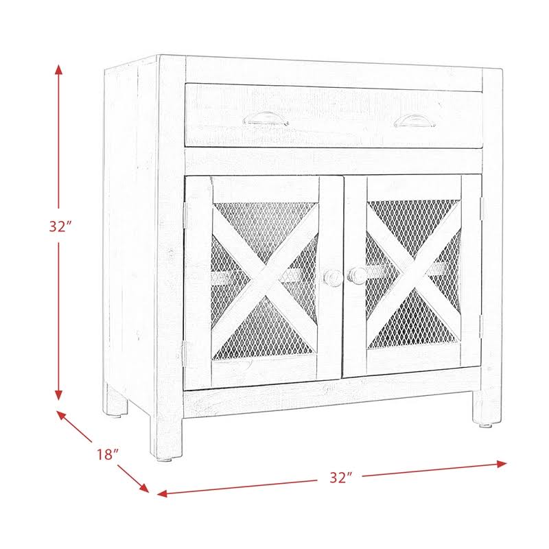 White 2-Door Accent Chest J514096