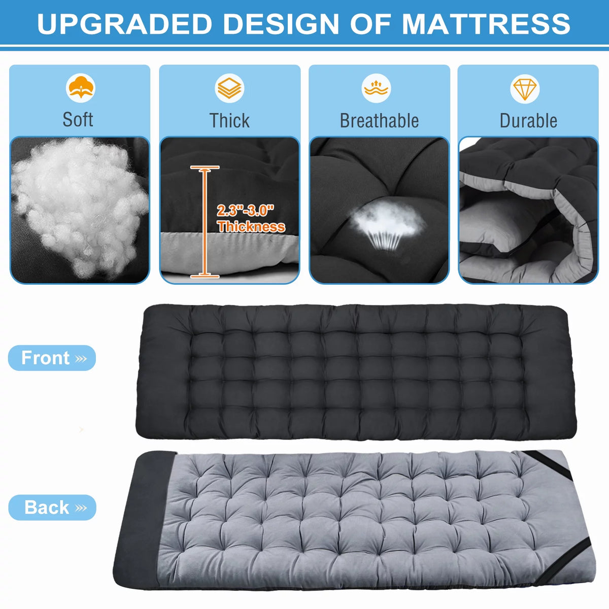 Portable Folding Bed with Mattress and Carry Bag Z87404