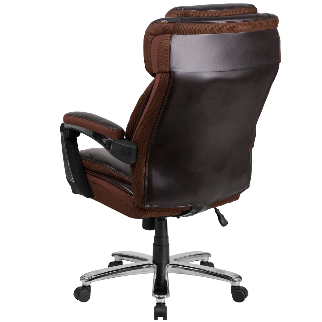 Brown LeatherSoft Ergonomic Office Chair with Headrest A672
