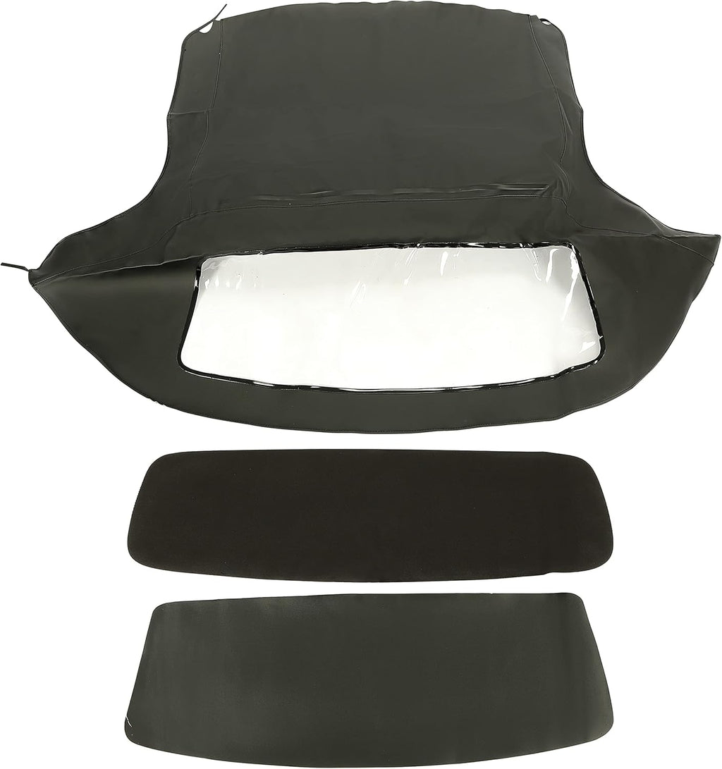 Cabrio Convertible Soft Top Roof with Plastic Window Black D29662