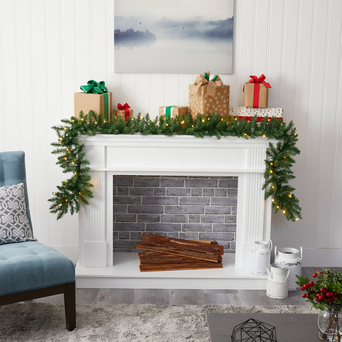 Prelit Battery Operated Garland Y7911