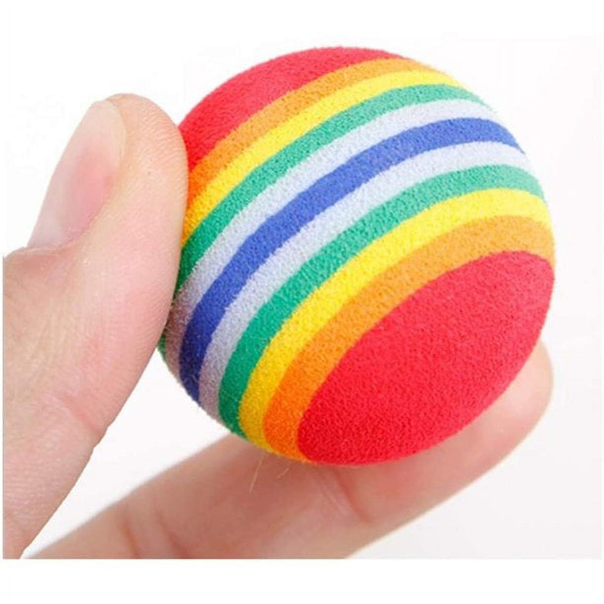 Foam Rainbow Play Balls and Jingle Bell Balls Cat Toys, 12 Pcs V26878