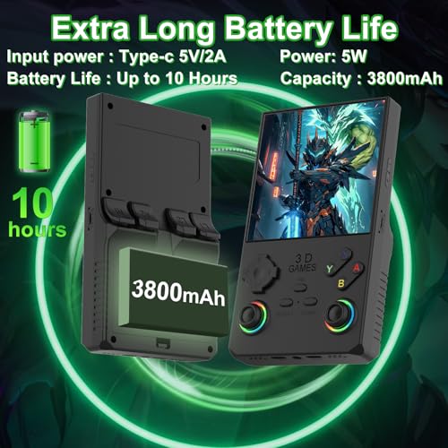 40000 in 1 Handheld Game Console 4.0 inch IPS Screen 4000mAh Portable Pocket Arcade 256G TF Card Transparent Black K695