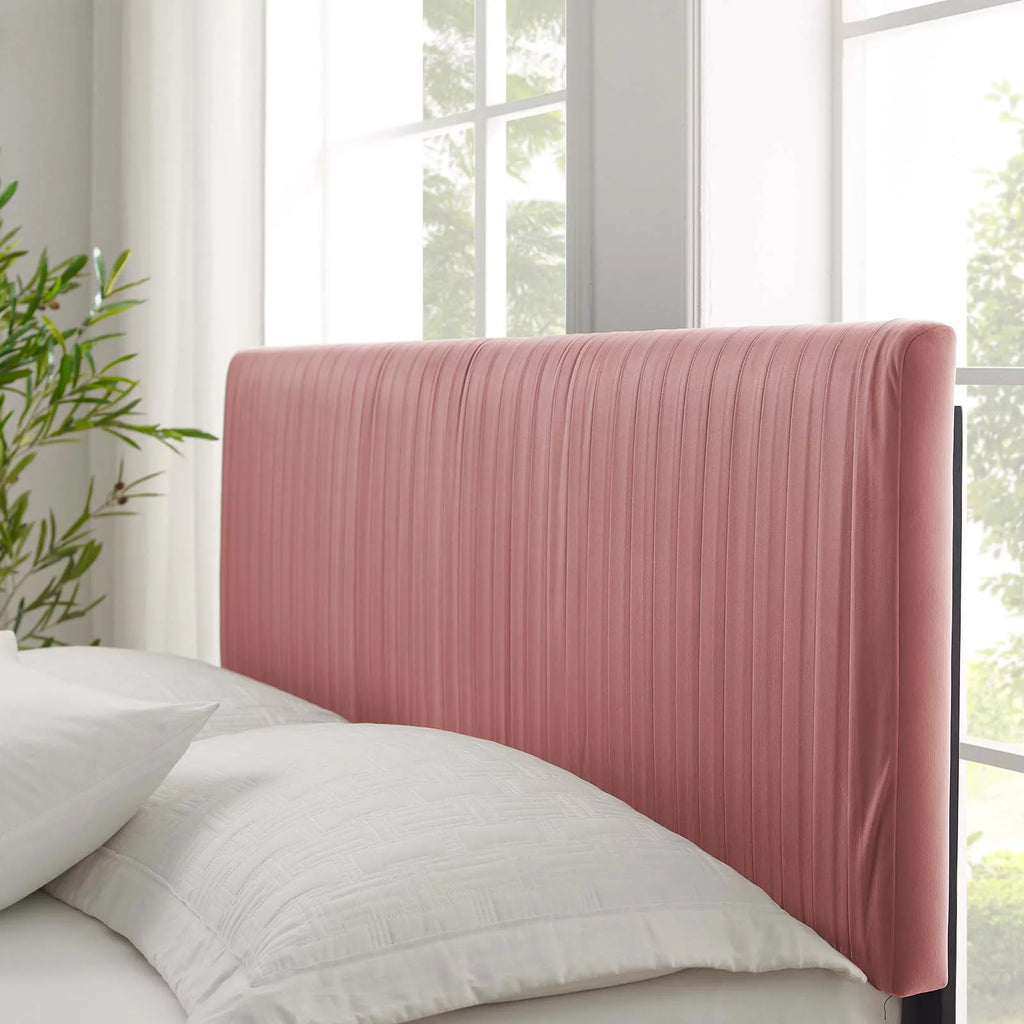 Queen Size Velvet Platform Bed Frame Q904
