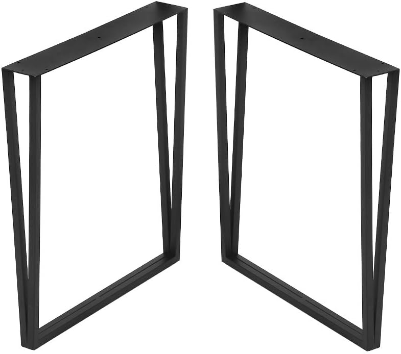 Black 28” Height 24” Wide Metal Table Legs 2 PCS B4115
