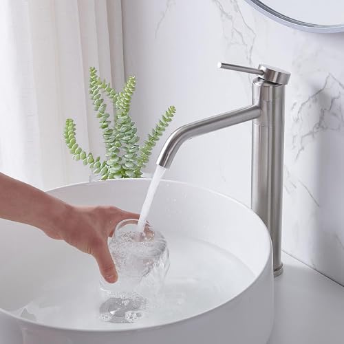 Brushed Nickel Single Hole Vessel Sink Faucet T214568