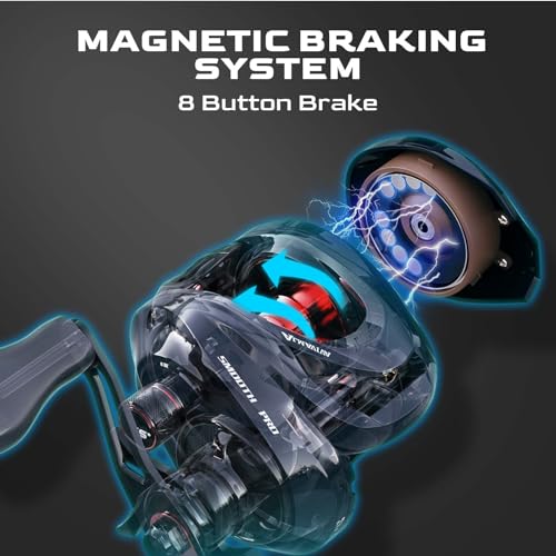 Baitcasting Reel with 9+1 Stainless Steel Bearings, 7.2:1 Gear Ratio, 15 lb Drag B5822