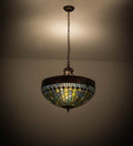 22 Inch Tiffany Inverted Pendant with Mahogany Bronze Finish and Amber Glass B1860