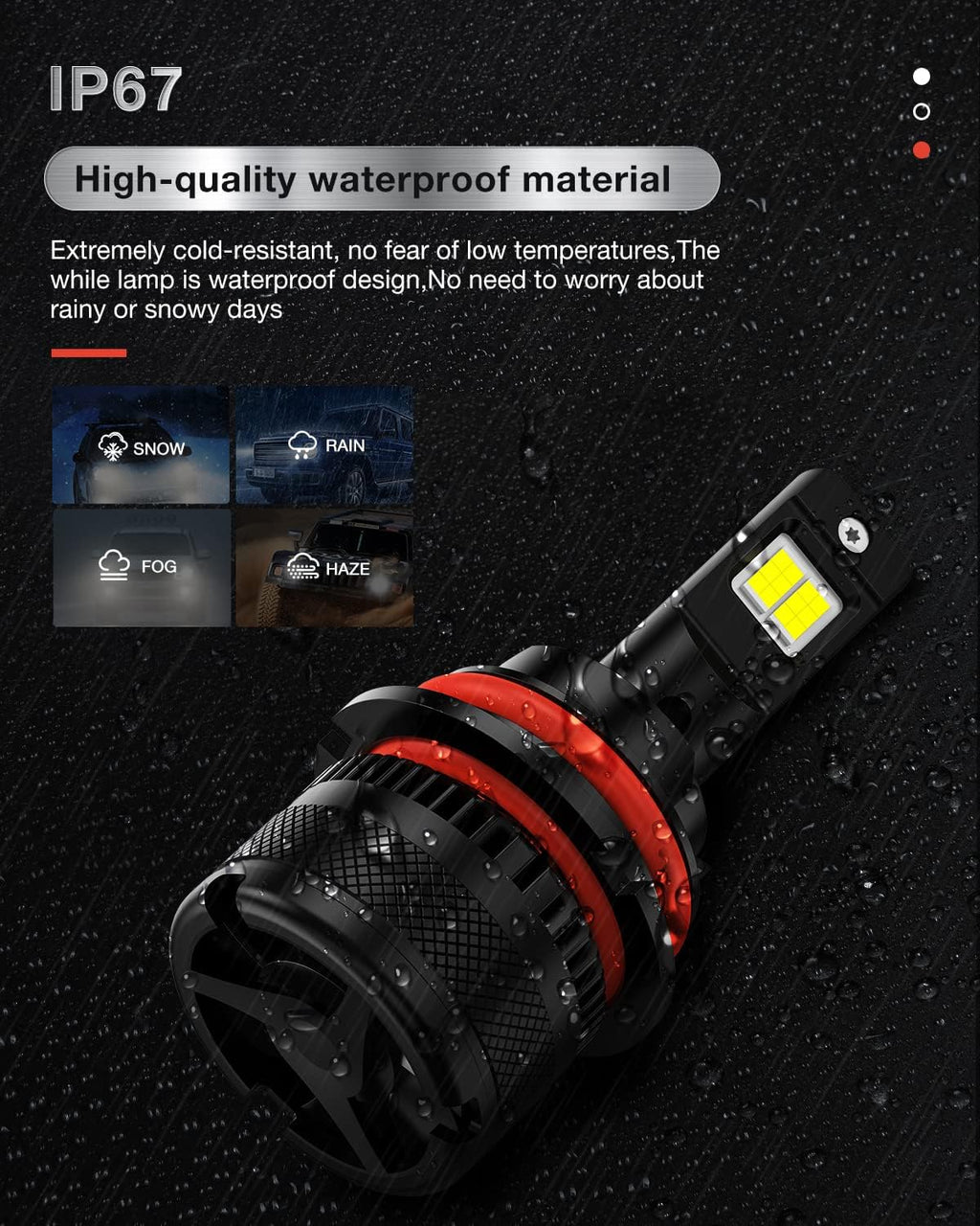9007 LED Headlight Bulbs High Low Beam 6000K Cool White, Pack of 2 E26964