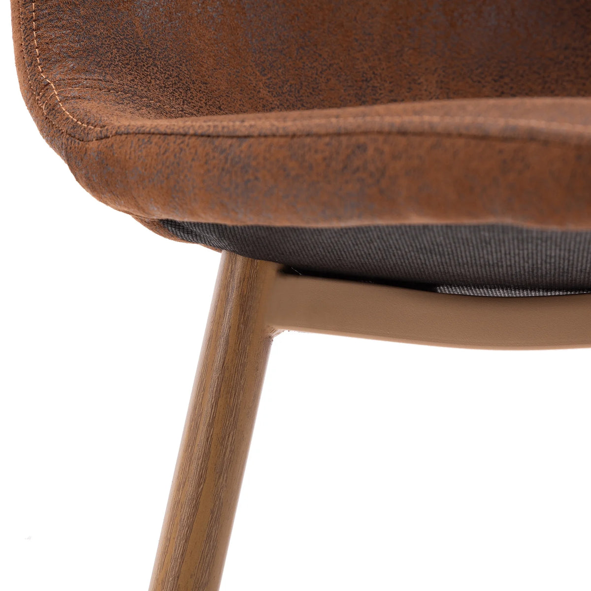Set of 4 Faux Leather Dining Chairs with Metal Legs B87208