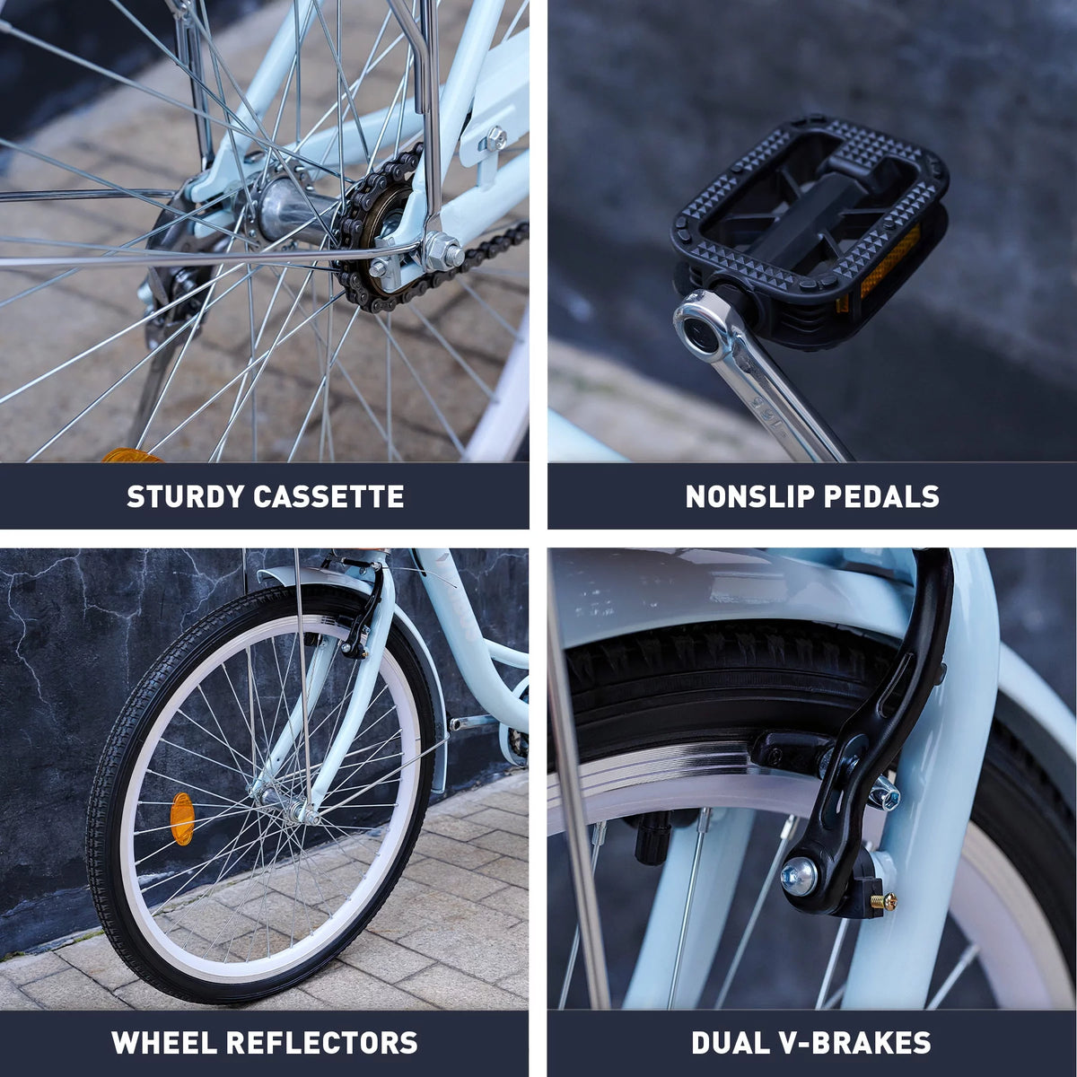 26 Inch Cruiser Bicycle with Basket Rack M7704