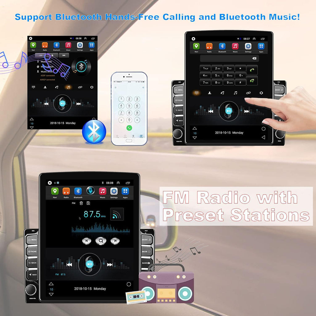 Double Din 7’’ HD Touch Screen Car Stereo with Bluetooth FM Radio Rear View Camera F108