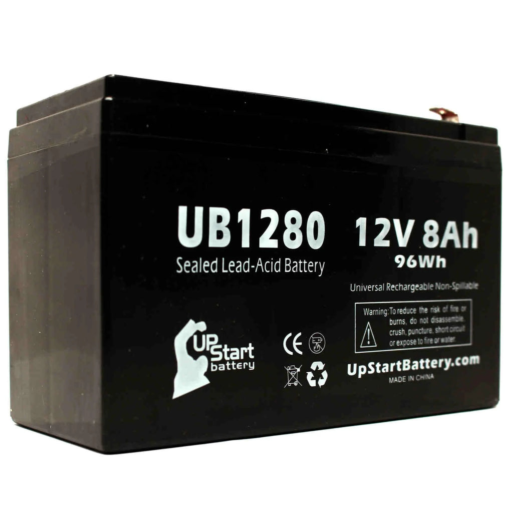4x Pack Sealed Lead Acid Battery (12V, 8Ah, 8000mAh, F1 Terminal, AGM) with 8 F1 to F2 Terminal Adapters O6166