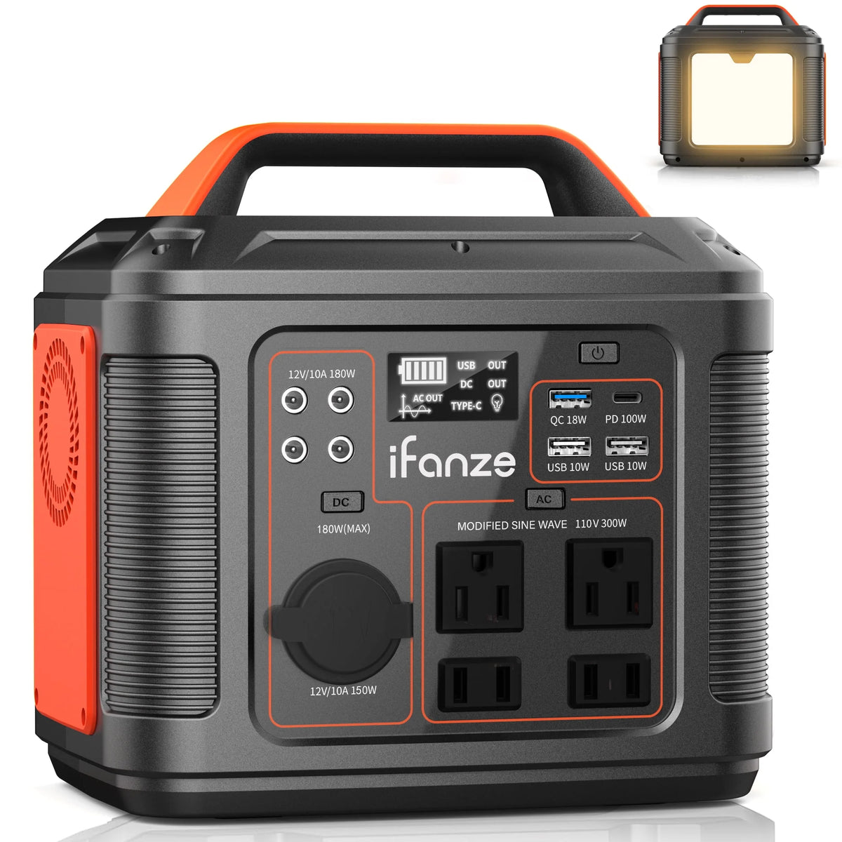 Portable Power Station 300W 296Wh 80000mAh Solar Generator K972333