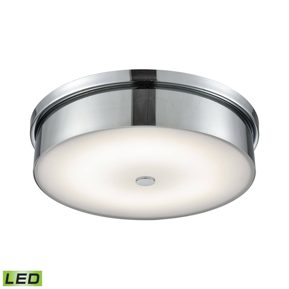 Chrome and Opal Glass Round LED Flush Mount P715