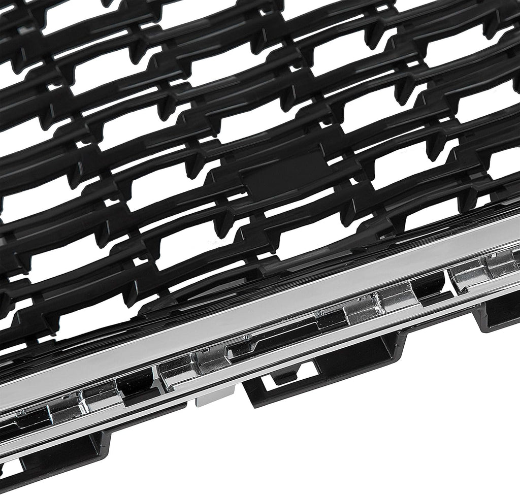 Front Center Grille With Chrome Molding Black Plastic Pack of 2 K887952