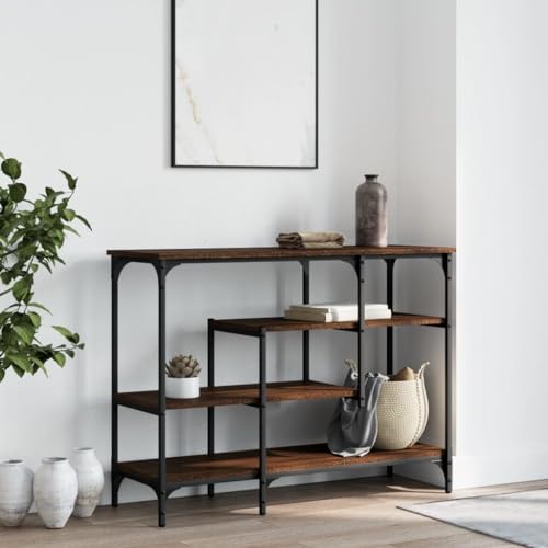 Black Console Table with Shelves M9955