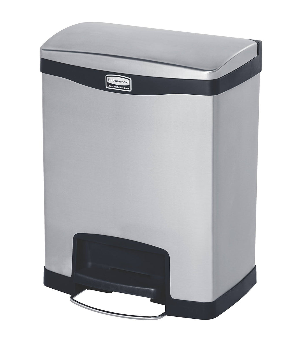 Blk 8 gal Stainless Steel Step-On Container Z567
