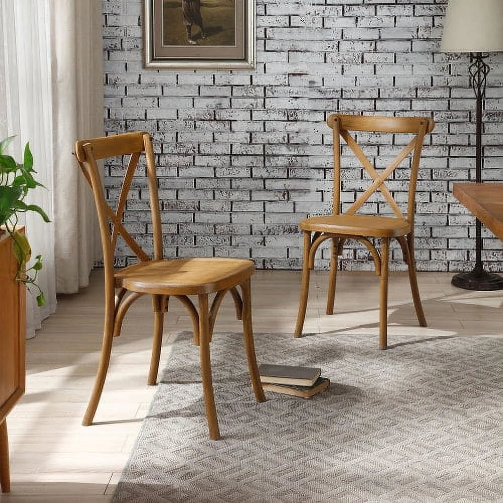 2-Pack Natural Resin X-Back Dining Chair U6020